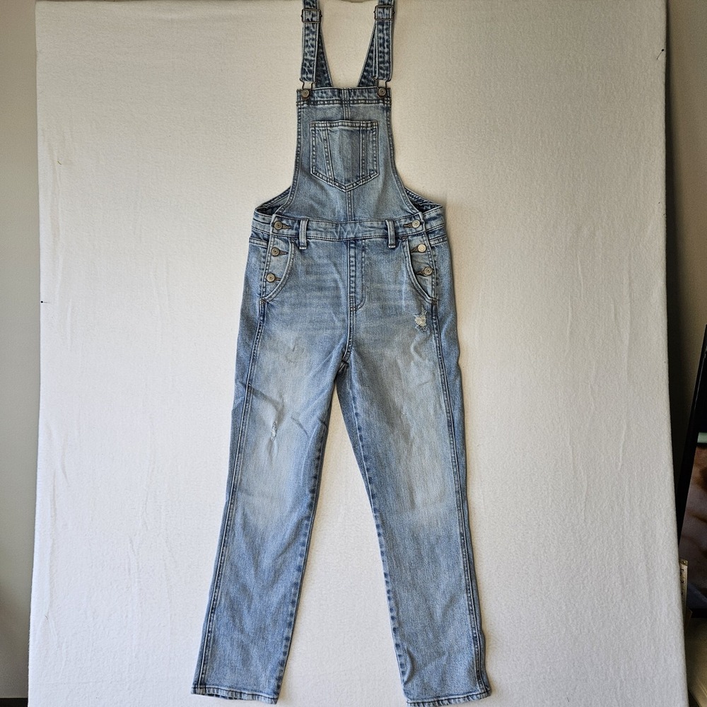 Old Navy Bib Overalls Womens  Size 4 Denim Medium Wash Straight Leg